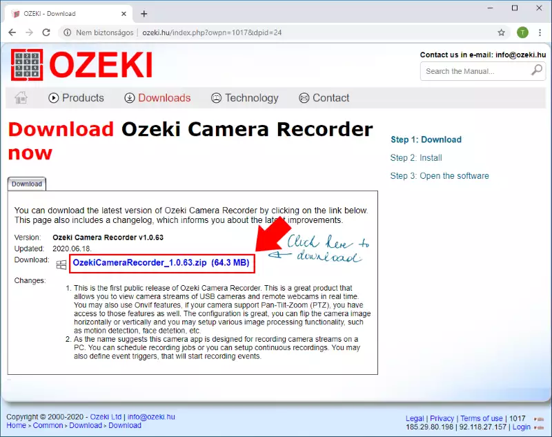 downloading ozeki camera recorder